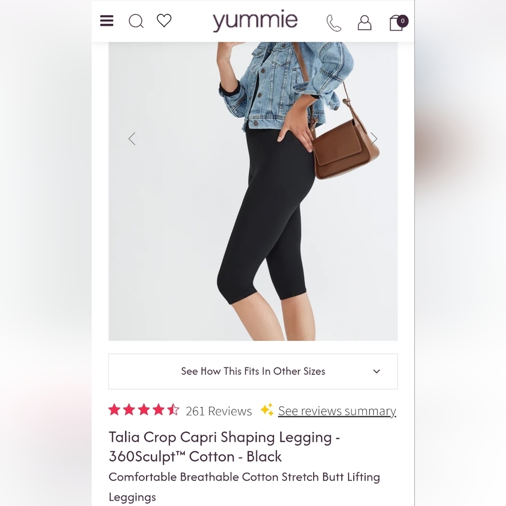 💕NWT Yummie Shaping Contour 360 Sculpting Capri Crop Leggings Pants Black M